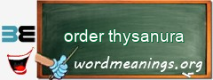 WordMeaning blackboard for order thysanura
